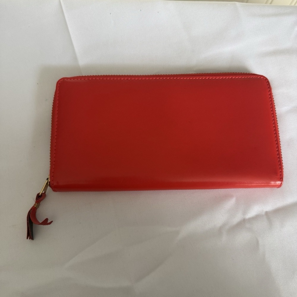 Comme des Garcons Classic Red Leather Zip Around Long Wallet Card Case Spain